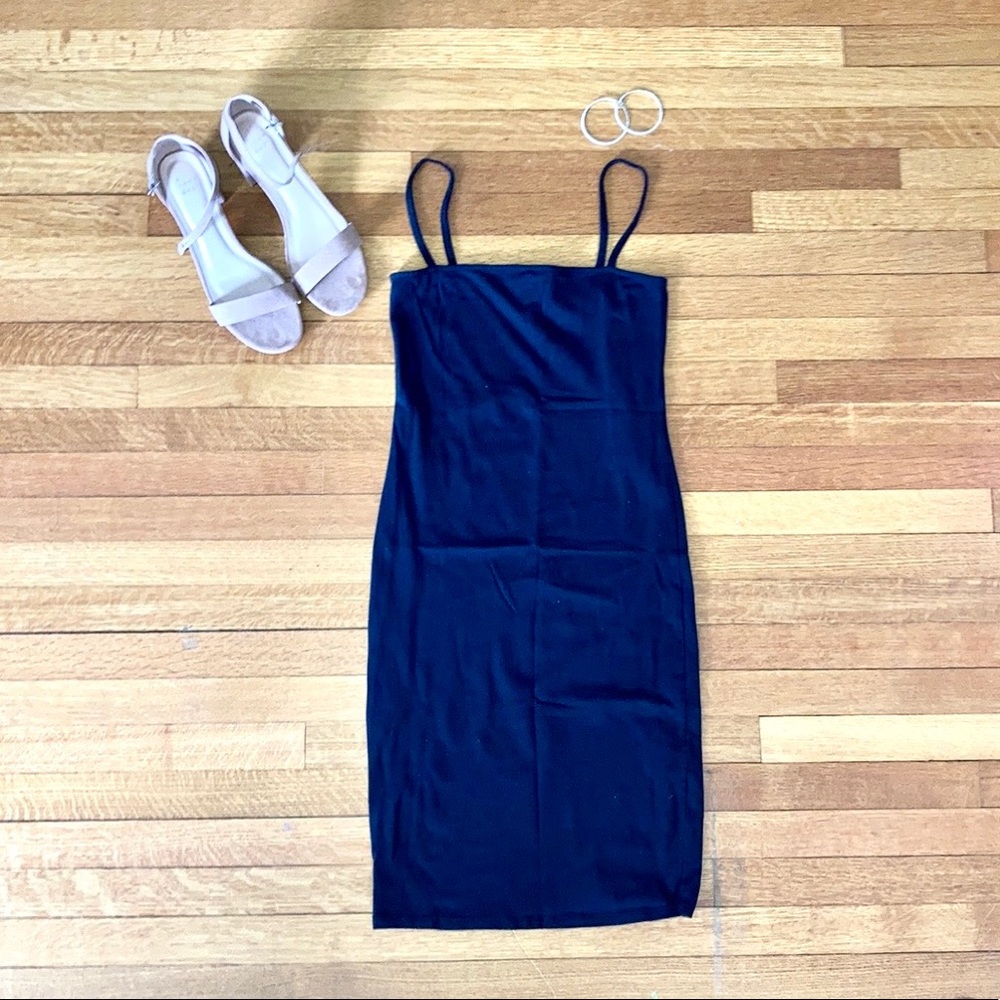 Forever 21 Black Dress Straight Neckline